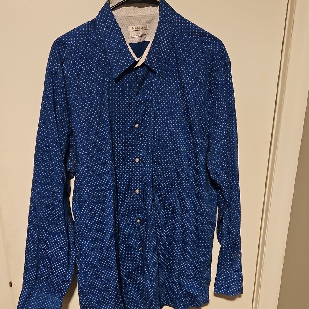 Men's Blue Polka Dot Shirt